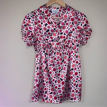 Motherhood Maternity Top Women’s Medium Pink Red Circle Print Satin Blouse Shirt - £13.20 GBP