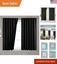 Elegant Thermal Insulated Blackout Drapes - 45 Inch Long, Rod Pocket Design - $54.00