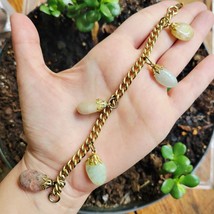 Vintage Gold Gemstone Chain Dangle Bracelet - $39.99