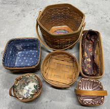 Lot of 6 Vintage 1995-2000 Longaberger Hand Signed Baskets - £115.96 GBP