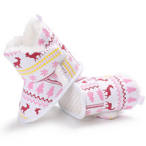 Baby Cozy Fleece Booties Merry Christmas Elk Deer Newborn Shoes Toddler Footwear - £10.33 GBP