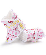 Baby Cozy Fleece Booties Merry Christmas Elk Deer Newborn Shoes Toddler ... - £9.79 GBP