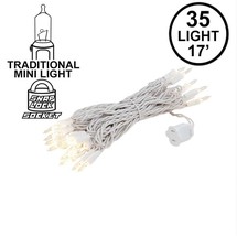 Clear 35 Light 17 Ft Long White Wire Mini Lights - £11.99 GBP