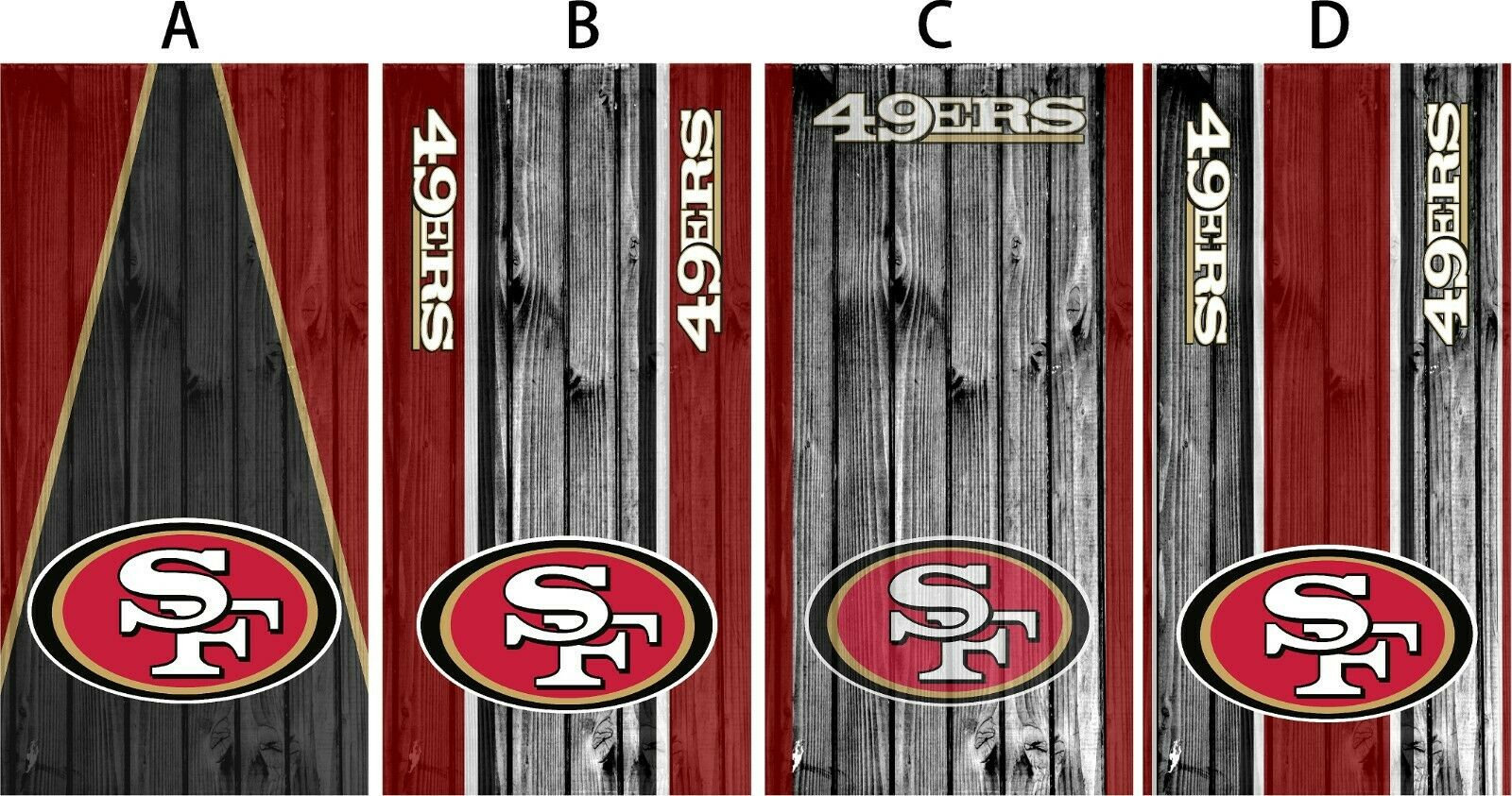 Cornhole Board Vinyl Wrap 49ers - sold individually