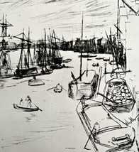 Little Wapping Etching Print 1922 James McNeill Whistler First State Art SmDwC1 - £23.80 GBP