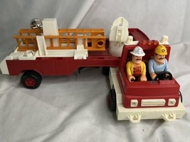 Vintage 1978 Fisher Price Little People HOOK AND LADDER Fire Truck spotlight 19” - $24.75