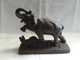Old Vtg Collectible Brass? Elephant Stomping Weasle Figure Figurine 4&quot; Tall - £23.94 GBP