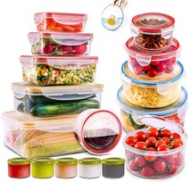 28 Pcs Large Food Storage Containers With Lids Airtight -Freezer &amp; Micro... - £33.72 GBP