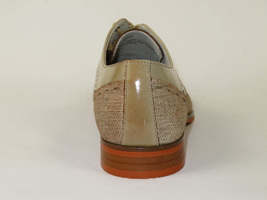 Men's Giovanni Shoes High Quality Leather/Fabric Cap Toe REED Natural Tan image 5
