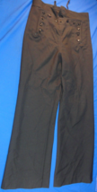 Usn United States Navy Dla Cracker Jack Uniform Black Pants Unhemmened 32R - £27.26 GBP