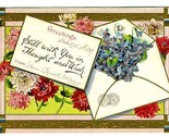 1909 Embossed Greetings Postcard Flowers in Frame - $11.88