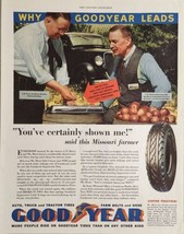 1933 Print Ad Goodyear Auto &amp; Truck Tires Farmer &amp; Bushel of Apples - £14.58 GBP