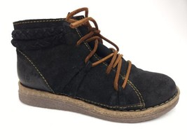 Born Temple II Chukka Womens 8 Black Leather Lace Up Ankle Bootie - £39.28 GBP