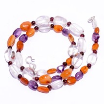 Natural Crystal Carnelian Garnet Gemstone Beads Necklace 4-14 mm 17&quot; UB-7097 - £7.75 GBP