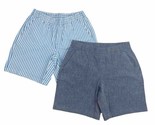 (Lot Of 2) Lands End Womens Blue White Stripe Mid Rise Bermuda Shorts Si... - $24.74