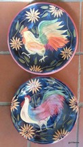 Set of 2 Rooster and Hen Plates by Susan Winget 8.5&quot; C I Hand Painted - £17.91 GBP