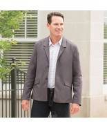 The Travelers Wrinkle Resistant Jacket Blazer Gray Size Large 42-44 Teflon - $90.93 CAD