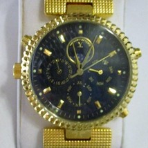 Men&#39;s New Jacques Cantani JC-955 Gold Black Chronograph Quartz Watch with Case - $148.50