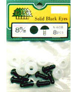 Shank Back Solid Eyes with Plastic Washers 8 mm Black - £12.35 GBP