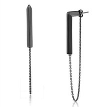 TK2535 - IP Light Black  (IP Gun) Stainless Steel Earrings with No Stone - $38.49