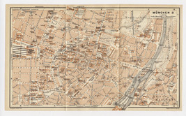 1929 Original Vintage Map Of Munich München Bavaria Bayern / Germany - $25.82