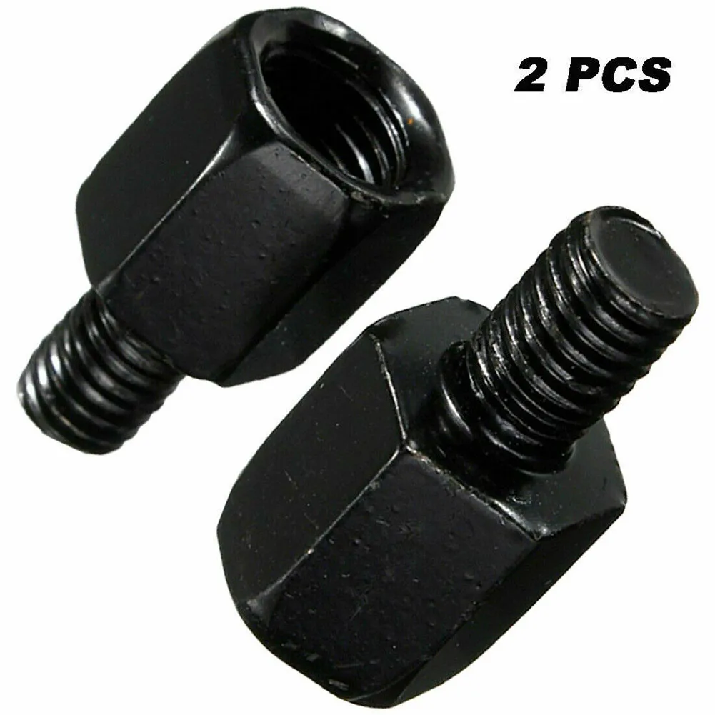 2PCS Mirror Adapter 10mm To 8mm Universal Black Motorcycle Motorbike Rearview - £10.47 GBP