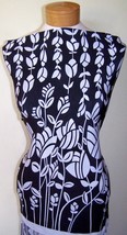 Black and White Floral Double Border Print Stretch ITY Lycra Fabric 40 inches - $22.00