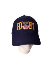 FDNY Fire Department of New York Wool Blend Hat Cap Blue Adjustable  - £7.88 GBP