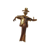 VTG Rhinestone Scarecrow Pin Brooch Chic Halloween Chain Sections Arms &amp; Legs - $14.50