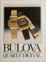 1977 Print Ad Bulova Quartz Digital Wrist Watches LCD Men&#39;s &amp; Ladies Watch - £12.00 GBP