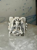 Baphomet ring size 5 goat occult magic goth pentagram sterling silver women - £122.57 GBP