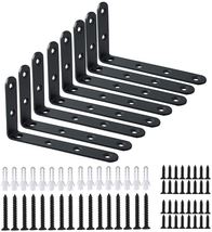 Corner Brace 8 Pcs Shelf Bracket Heavy Duty with Screws (125X75Mm(5 Inch... - £12.60 GBP