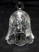 Vintage MIKASA SLOVENIA 4&quot; Crystal Bell &amp; Clapper - Diamond And Fan Pattern - $270.88 MXN