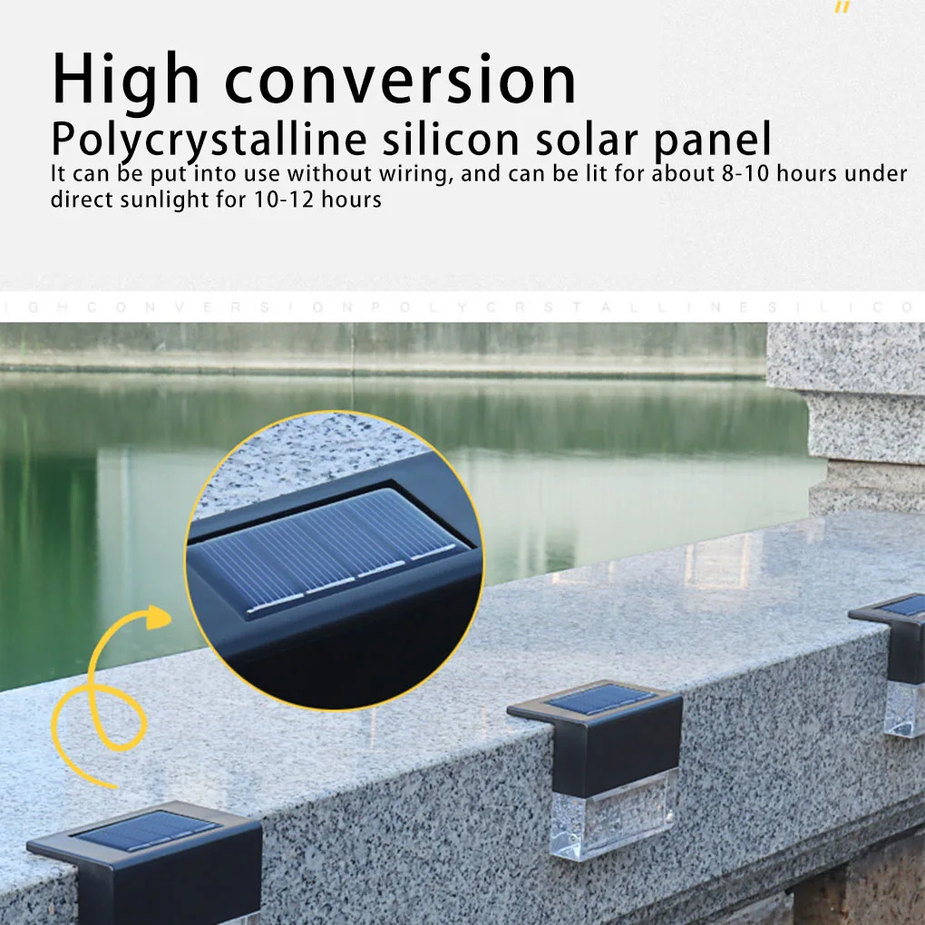 Solar-powered Fence Light Portable Outdoor IP65 Waterproof 3000K Anti-corrosive  - £216.74 GBP