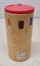 Vintage Wood Crayon Caddy Crayon Holder. 4x2&quot; - $13.92