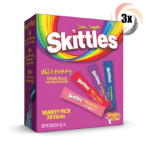 3x Packs Skittles Variety Wild Berry Drink Mix Singles | 30 Sticks Each ... - £18.35 GBP