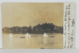 Sailing in Boston RPPC c1906 to Malden Mass Real Photo  Postcard O14 - £15.72 GBP