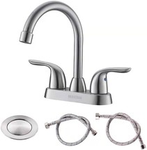 Bathroom Sink Faucet With Pop-Up Drain Assembly, Two Handle, Easy To Clean. - $46.51