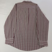 Saddlebred Button-Down Collar Men's Red & White Plaid Shirt Size Medium image 12