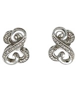 Sterling Silver Jane Seymour Diamond Open Heart Earrings 3.0g - $196.00