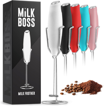 Powerful Milk Frother Handheld with Upgraded Holster Stand - Coffee Frother Elec - £18.64 GBP