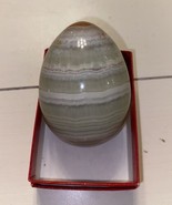 Vintage Banded Agate Egg Hand Carved Beautiful Polished Gem Stone Mexico... - $27.95