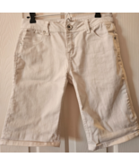 Justice Girls Denim Shorts  Size 16 R  White Cotton Polyester Spandex  2... - $11.88