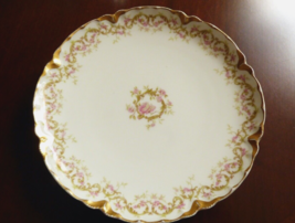 VTG porcelain Haviland  Limoges France Pink Floral gold trim 7.5&quot; plate - £22.10 GBP