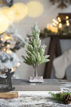 13.5ft PVC Christmas Trees Set of 2, Snow, Wood Base - $44.99