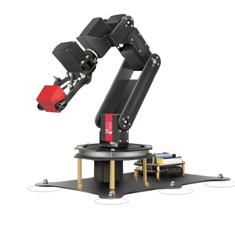 Black 6 dof robot arm 180 360 degree metal claw rotating base for esp32 arduino robot thumb200