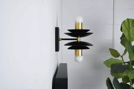 Wall Sconce Mid Century Modern Style Wall Fixture Metal Brass wall Light Lamp - £209.69 GBP