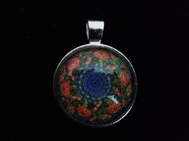 Design 29 Floral Polish Pottery necklace Choice of Pendant w/ Glass Cabo... - $4.29