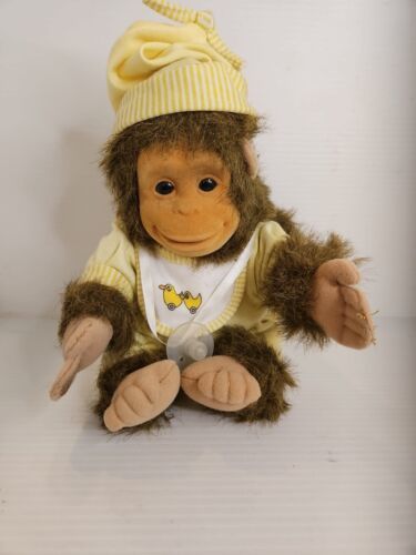 Primary image for Hosung Baby Monkey Yellow Pajamas Pacifier 1994 Plush