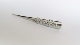 Extra large long 6 inch silver tone metal filigree alligator hair clip for - £11.90 GBP